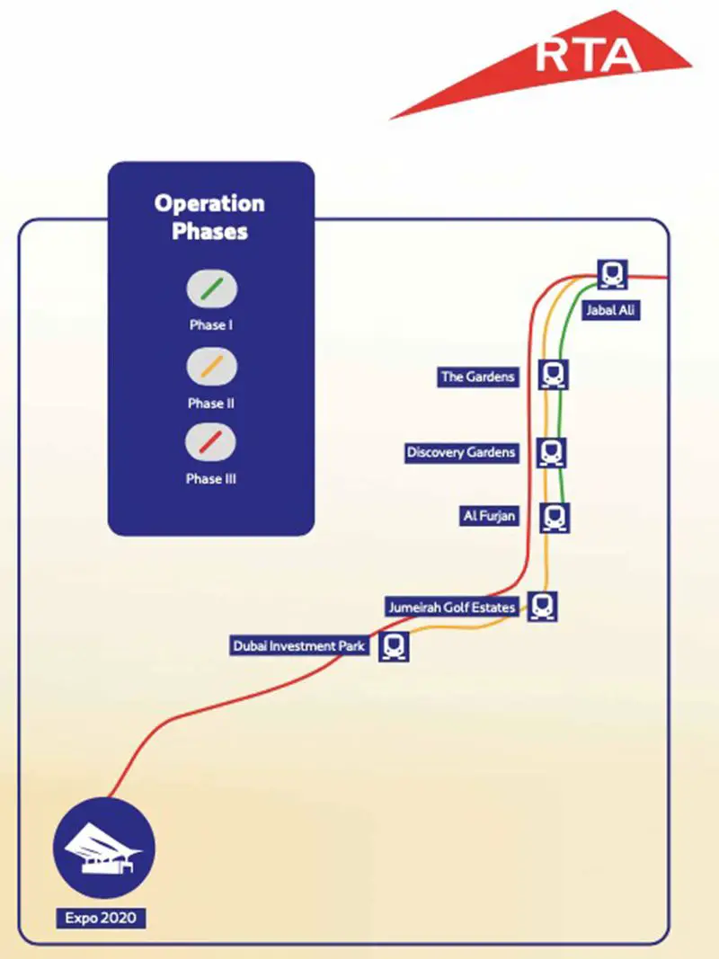 Dubai Metro Route 2020 opens to public